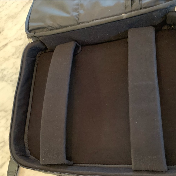 Roots black nylon & leather laptop|brief case with cross body padded strap - Picture 10 of 14